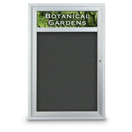 United Visual Products Indoor Enclosed Combo Board, 42"x32", Black Frame/Grey & Apricot UVCB4232B-GREY-APRICOT